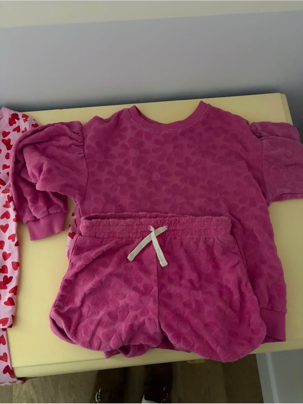 Old Navy Pink Floral-Texture Kids Pajama Set